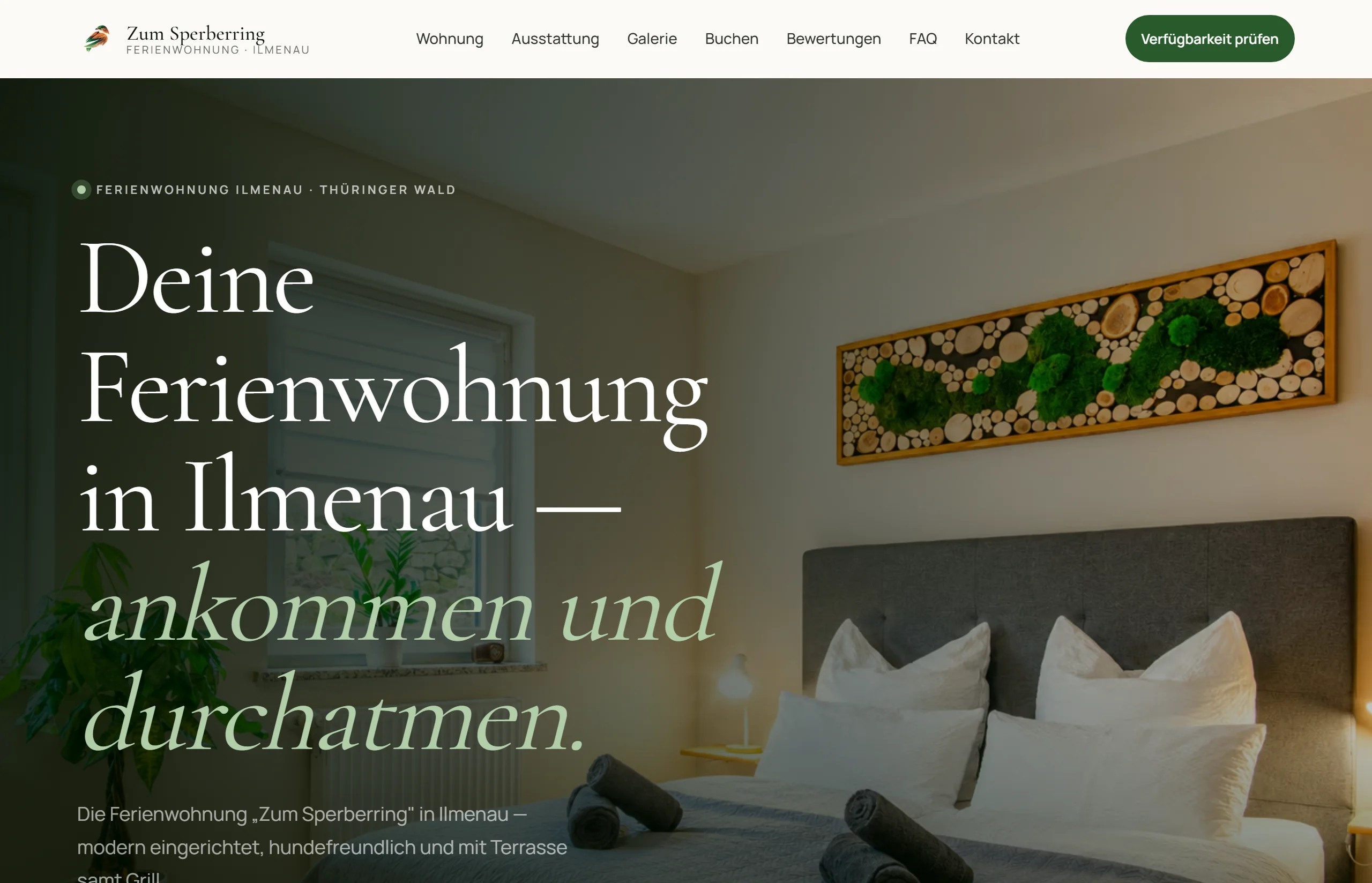 Screenshot Ferienwohnung Sperberring